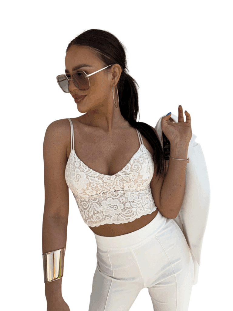 ByMe CORONY csipkés topp - Ekrü