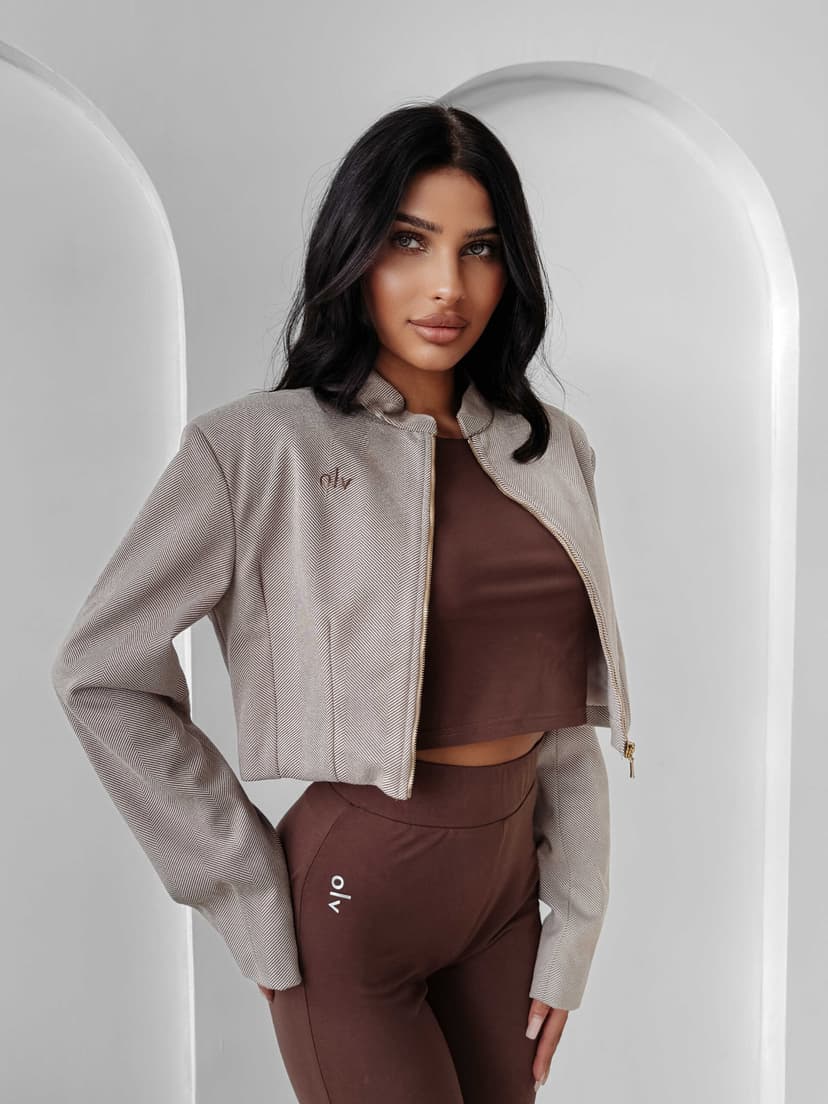 OlaVoga DUSKY CHARM cipzáras felső - Bézs