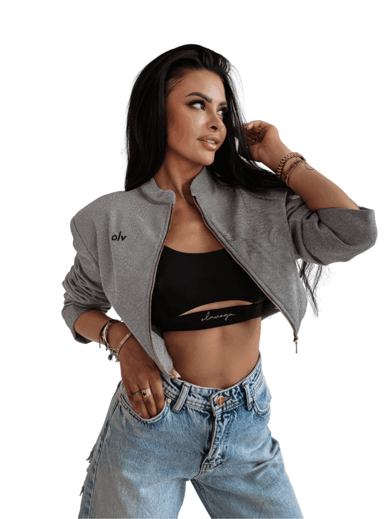 OlaVoga DUSKY CHARM cipzáras felső - Szürke