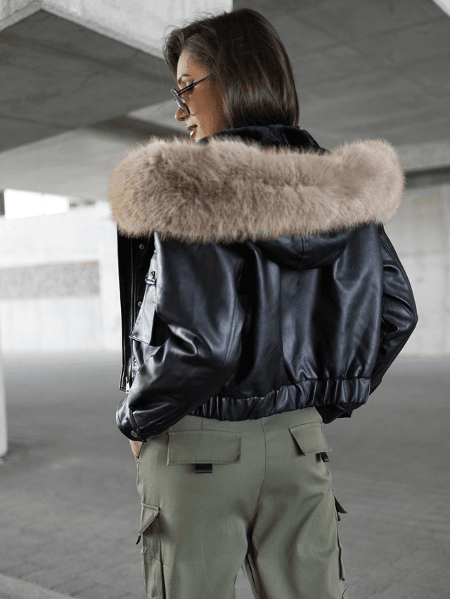 ANGELA szőrmés műbőr dzseki - Image 5