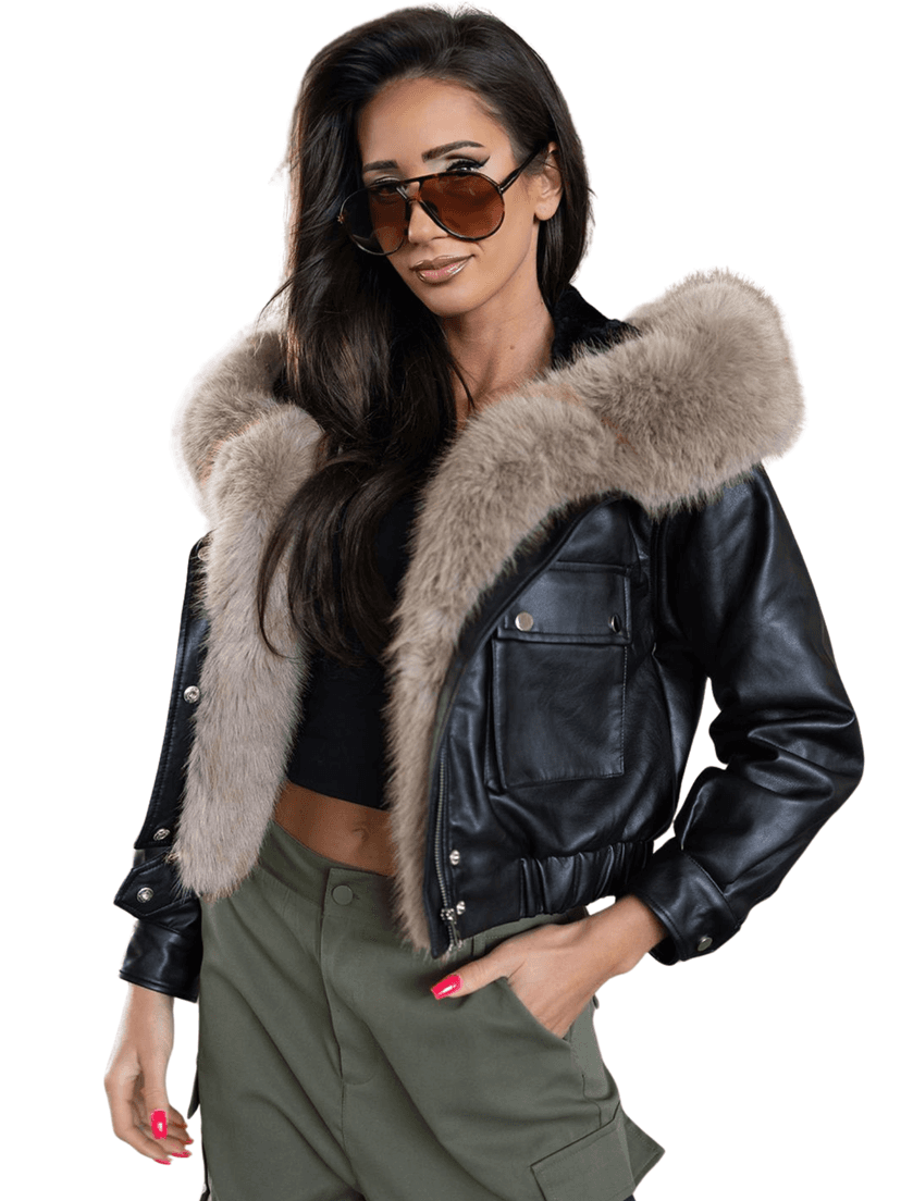 ANGELA szőrmés műbőr dzseki