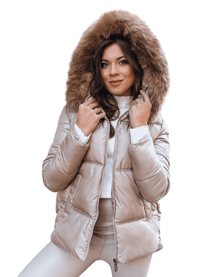 SPARKLE télikabát szőrmés kapucnival